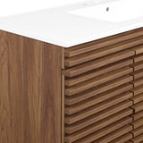 Vera 48" Wall-Mount Bathroom Vanity in Walnut White