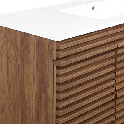 Render 48" Wall-Mount Bathroom Vanity by Furniture For America