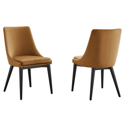 Viscount Accent Performance Velvet Dining Chairs Set of 2 by Furniture For America
