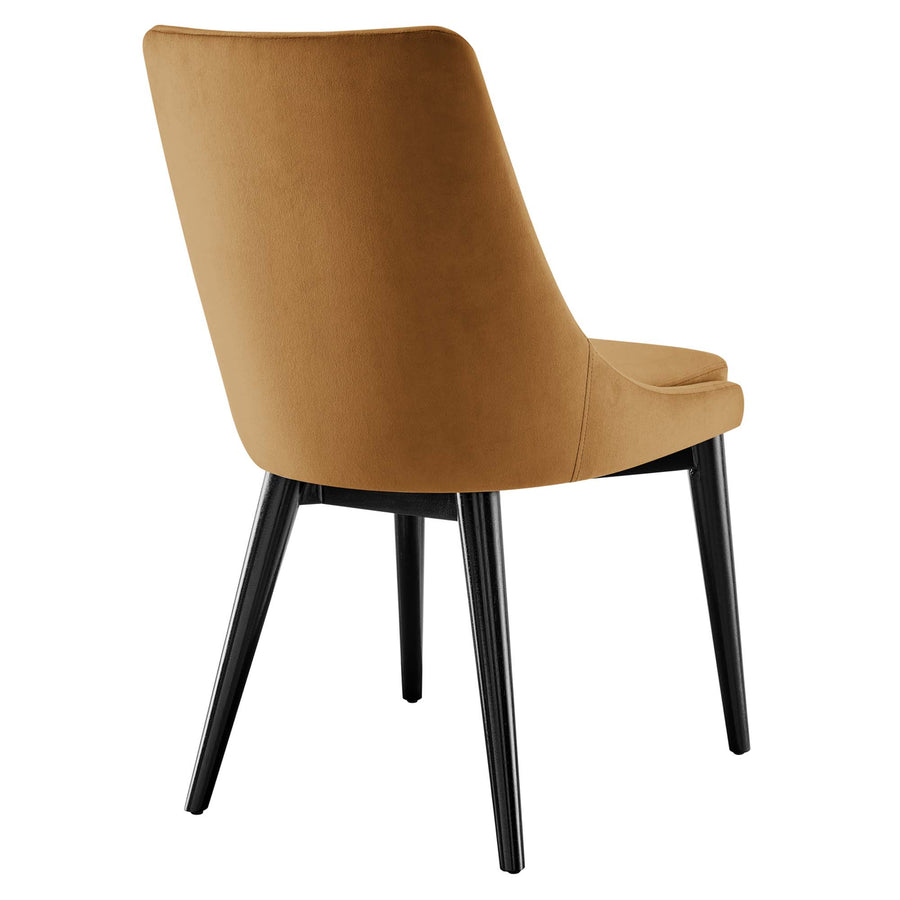 Foyer Accent Performance Velvet Dining Chairs Set of 2 in Cognac