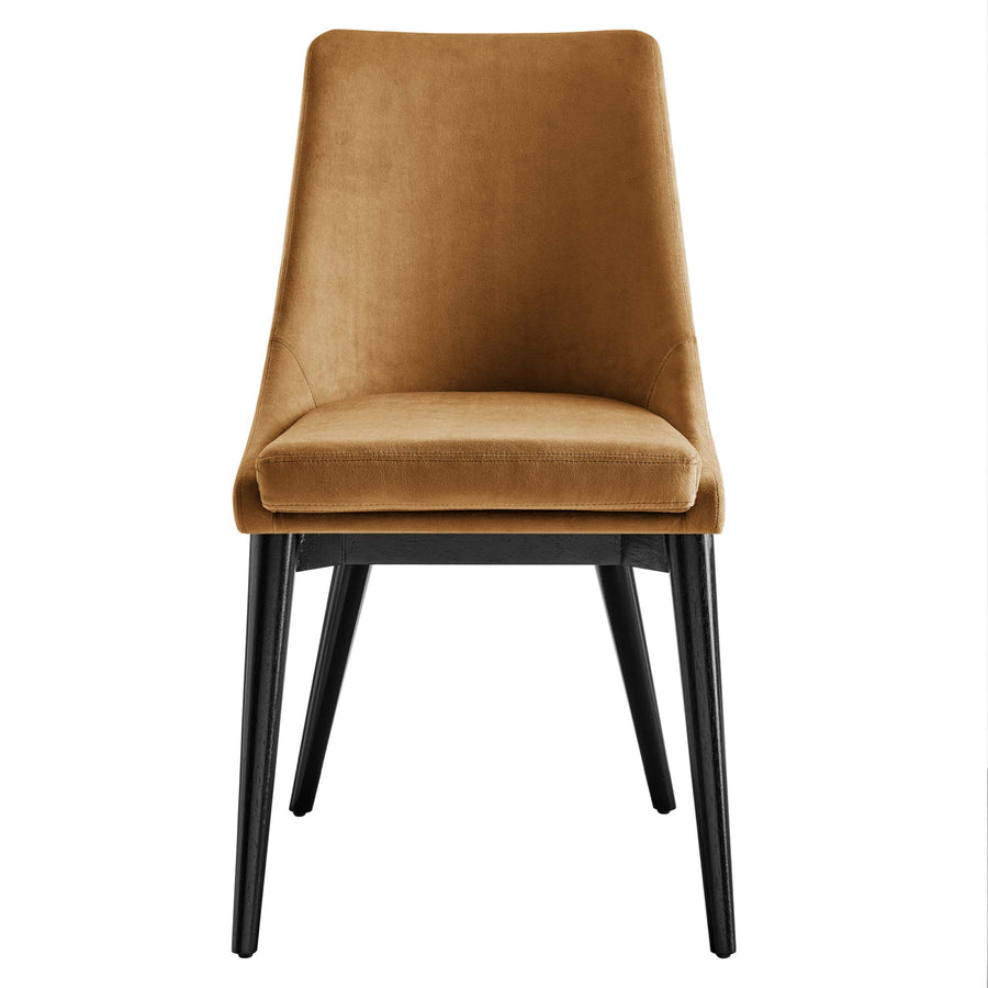 Foyer Accent Performance Velvet Dining Chairs Set of 2 in Cognac