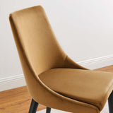 Foyer Accent Performance Velvet Dining Chairs Set of 2 in Cognac
