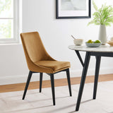 Foyer Accent Performance Velvet Dining Chairs Set of 2 in Cognac