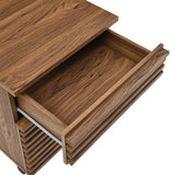 Vera Wood Desk and File Cabinet Set in Walnut