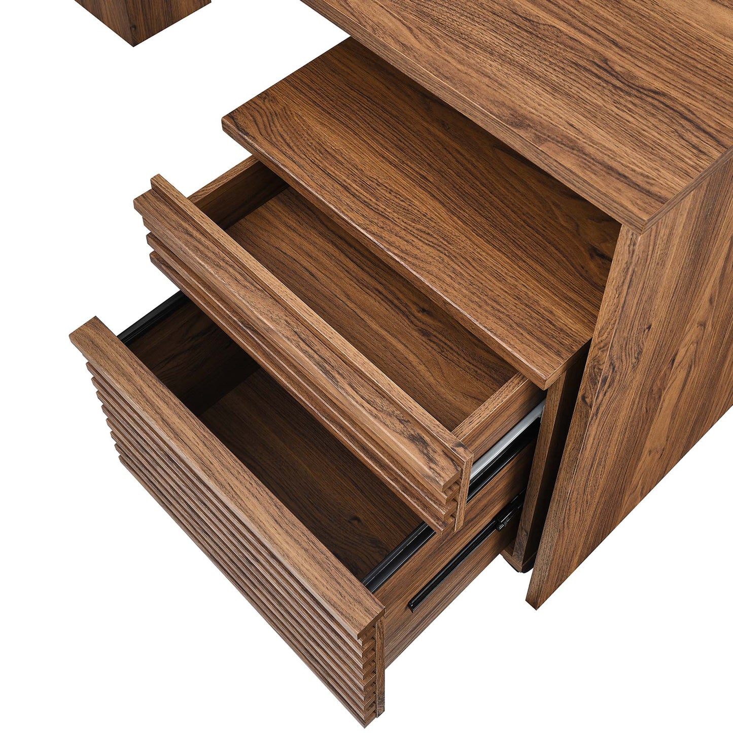 Render Wood Desk and File Cabinet Set by Furniture for America