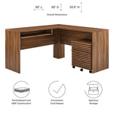 Vera Wood Desk and File Cabinet Set in Walnut