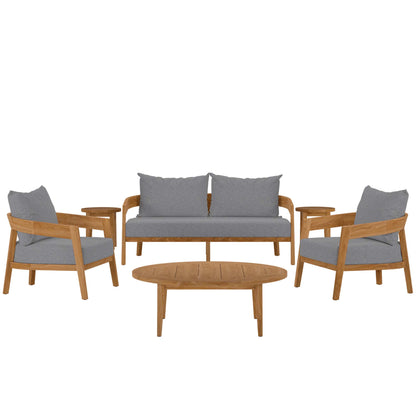 Brisbane 6-Piece Teak Wood Outdoor Patio Set by Furniture For America