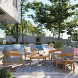 Blake 6-Piece Teak Wood Outdoor Patio Set in Natural Gray