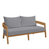 Blake 6-Piece Teak Wood Outdoor Patio Set in Natural Gray