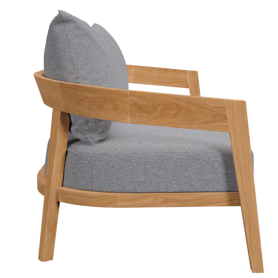 Blake 6-Piece Teak Wood Outdoor Patio Set in Natural Gray