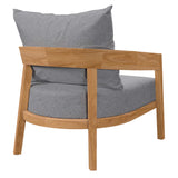 Blake 6-Piece Teak Wood Outdoor Patio Set in Natural Gray
