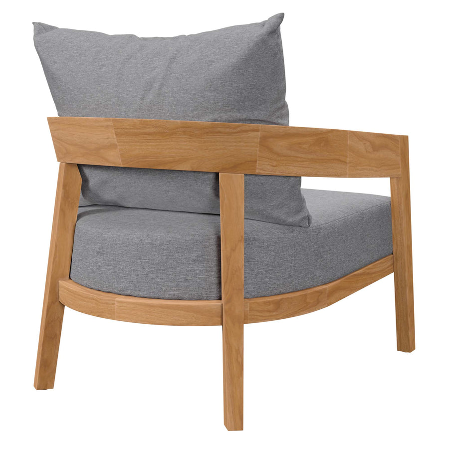 Blake 6-Piece Teak Wood Outdoor Patio Set in Natural Gray
