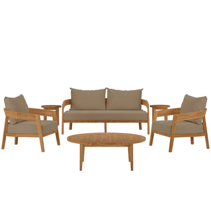 Brisbane 6-Piece Teak Wood Outdoor Patio Set by Furniture For America