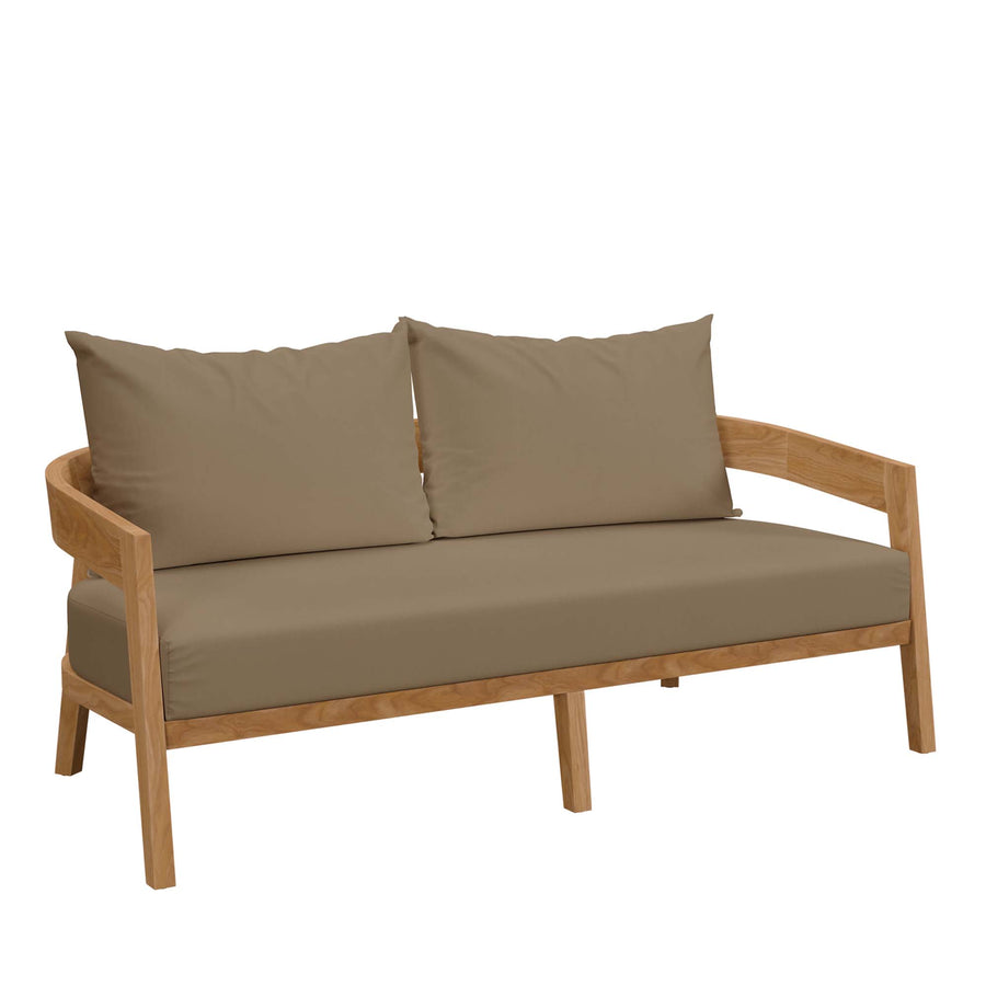 Blake 6-Piece Teak Wood Outdoor Patio Set in Natural Light Brown
