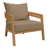 Blake 6-Piece Teak Wood Outdoor Patio Set in Natural Light Brown
