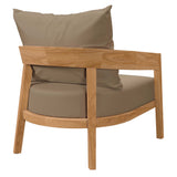Blake 6-Piece Teak Wood Outdoor Patio Set in Natural Light Brown