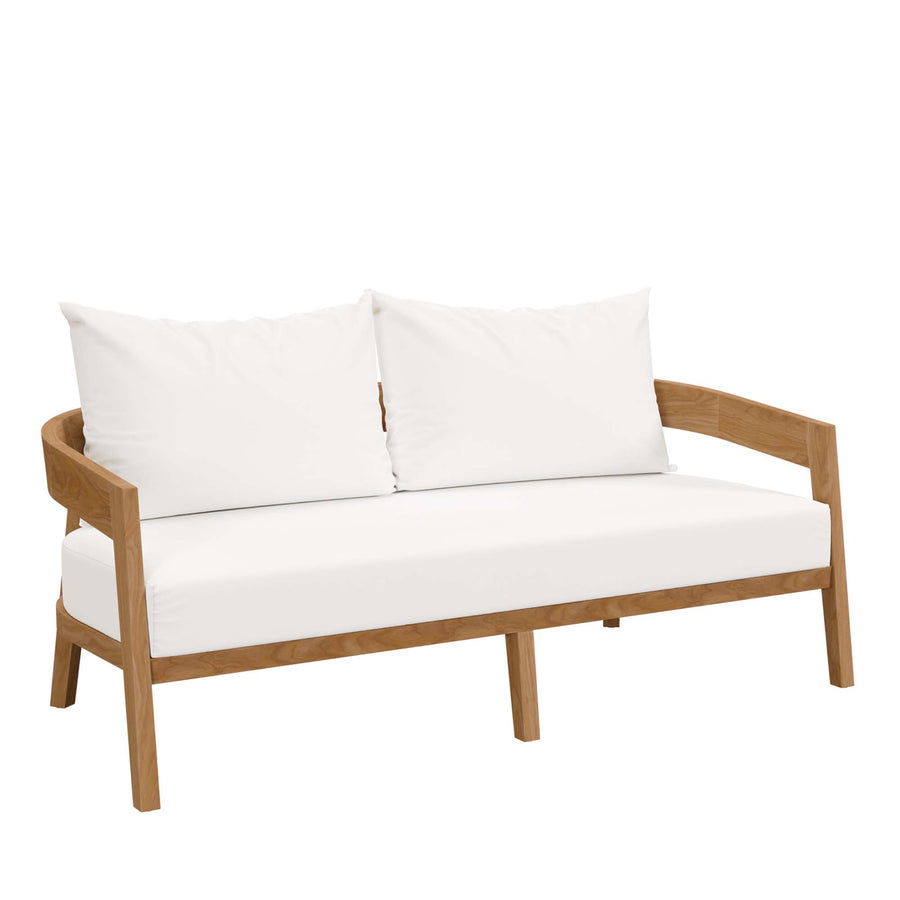 Blake 6-Piece Teak Wood Outdoor Patio Set in Natural White