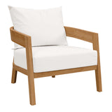 Blake 6-Piece Teak Wood Outdoor Patio Set in Natural White