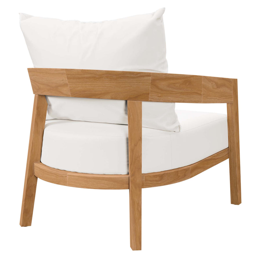 Blake 6-Piece Teak Wood Outdoor Patio Set in Natural White
