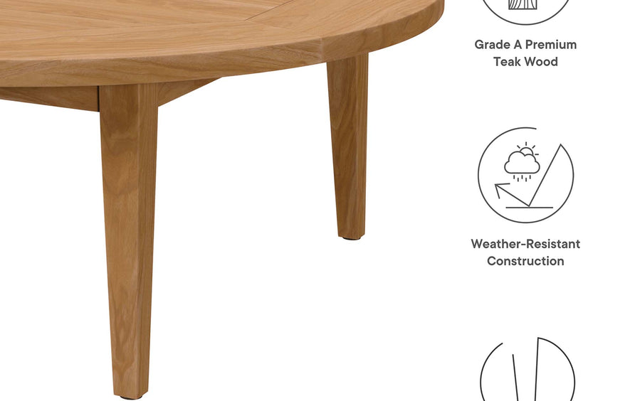 Blake 3-Piece Teak Wood Outdoor Patio Set in Natural Gray