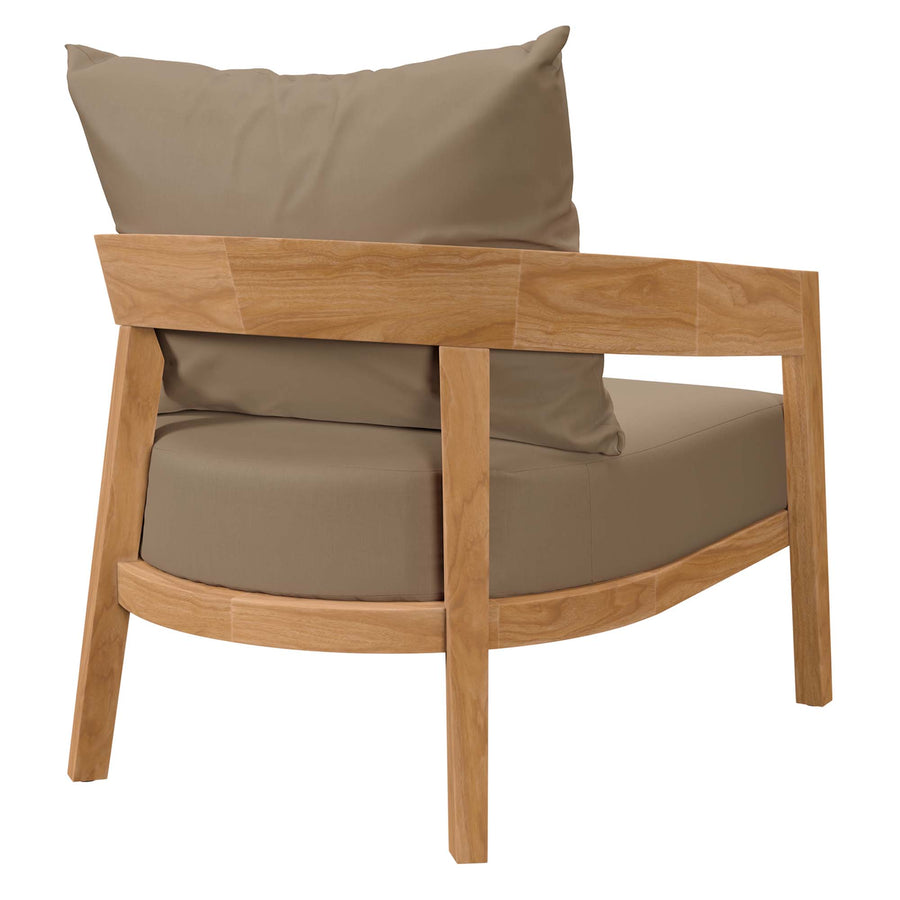 Blake 3-Piece Teak Wood Outdoor Patio Set in Natural Light Brown