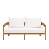 Blake 3-Piece Teak Wood Outdoor Patio Set in Natural White
