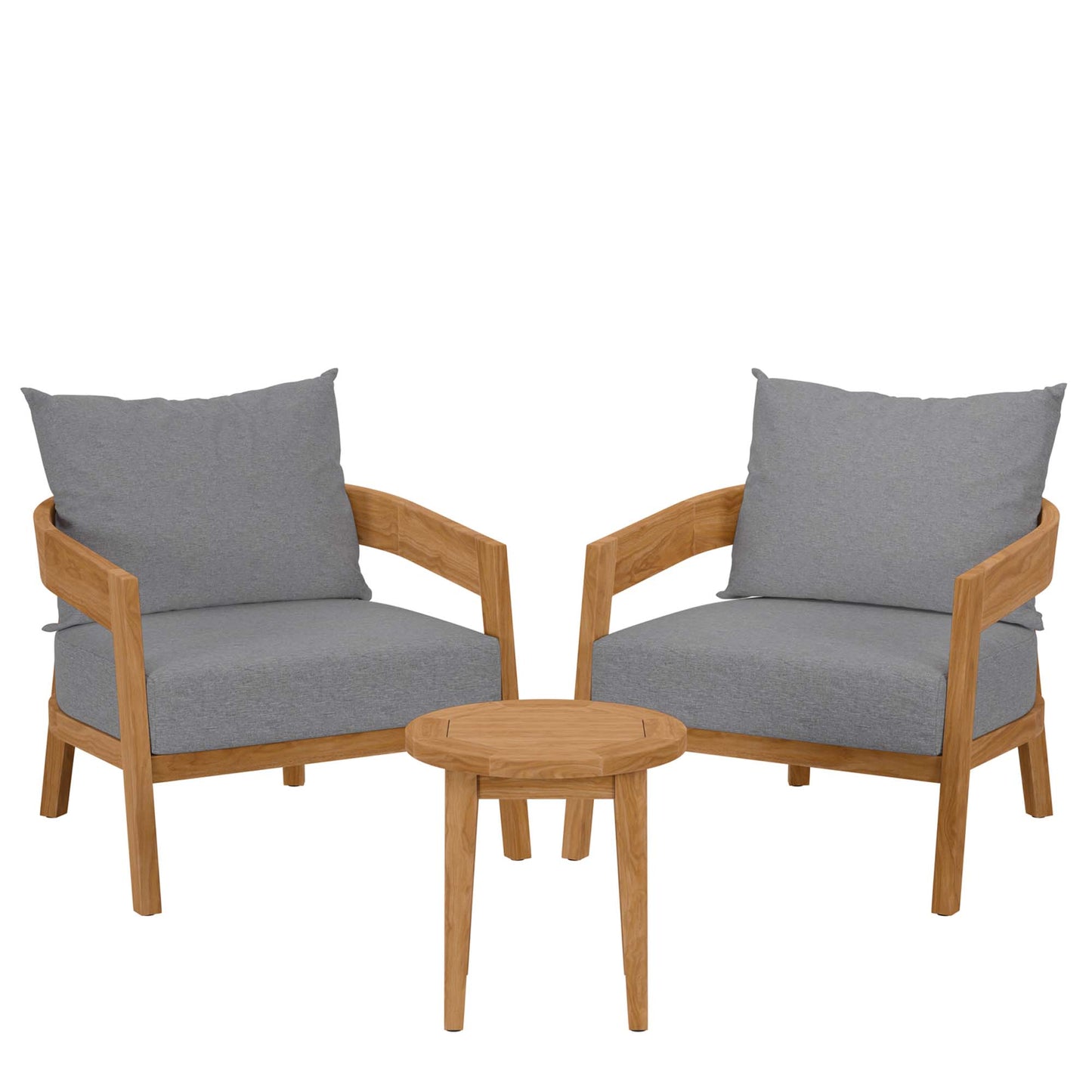 Brisbane 3-Piece Teak Wood Outdoor Patio Set by Furniture For America