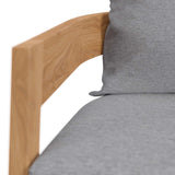 Blake 3-Piece Teak Wood Outdoor Patio Set in Natural Gray