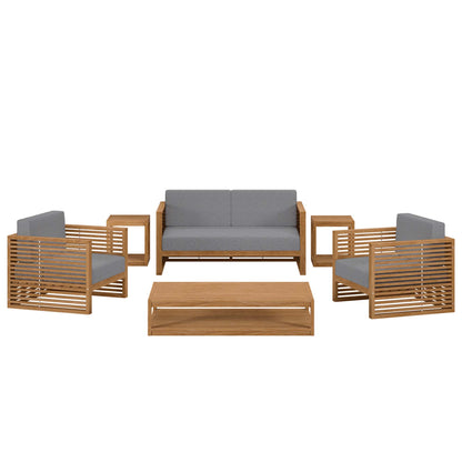 Carlsbad 6-Piece Teak Wood Outdoor Patio Set by Furniture For America