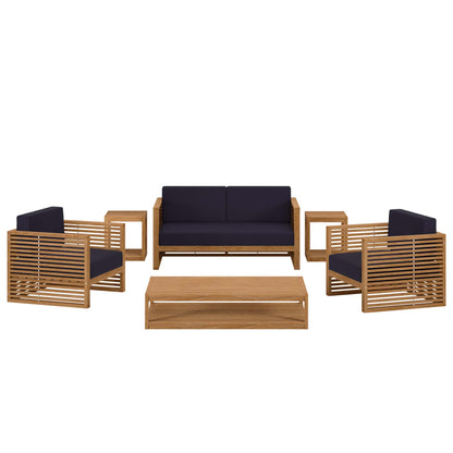 Carlsbad 6-Piece Teak Wood Outdoor Patio Set by Furniture For America