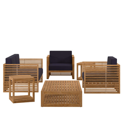 Carlsbad 6-Piece Teak Wood Outdoor Patio Set by Furniture For America