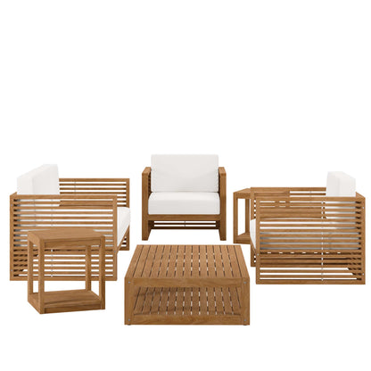 Carlsbad 6-Piece Teak Wood Outdoor Patio Set by Furniture For America