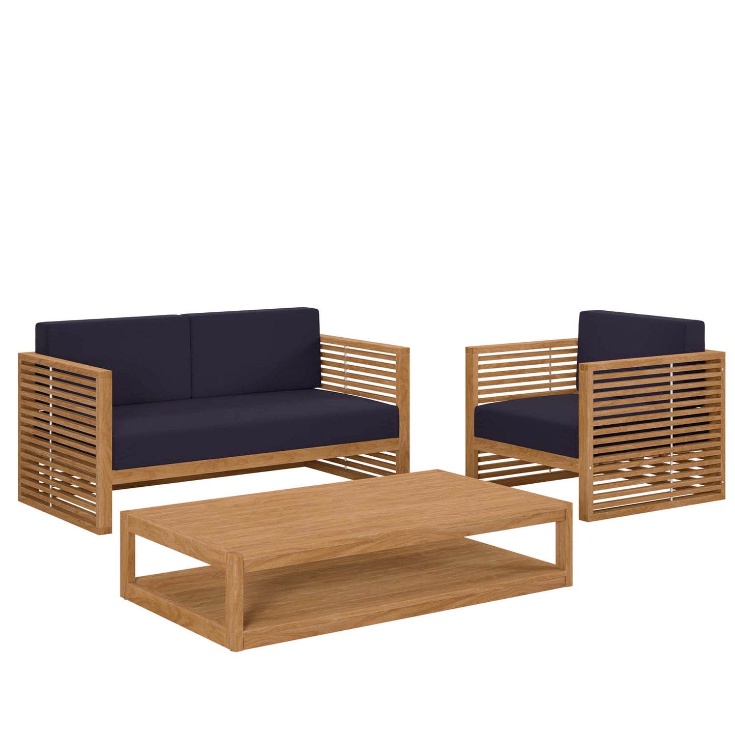 Carlsbad 3-Piece Teak Wood Outdoor Patio Set by Furniture For America