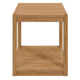 Avery 3-Piece Teak Wood Outdoor Patio Set in Natural Gray