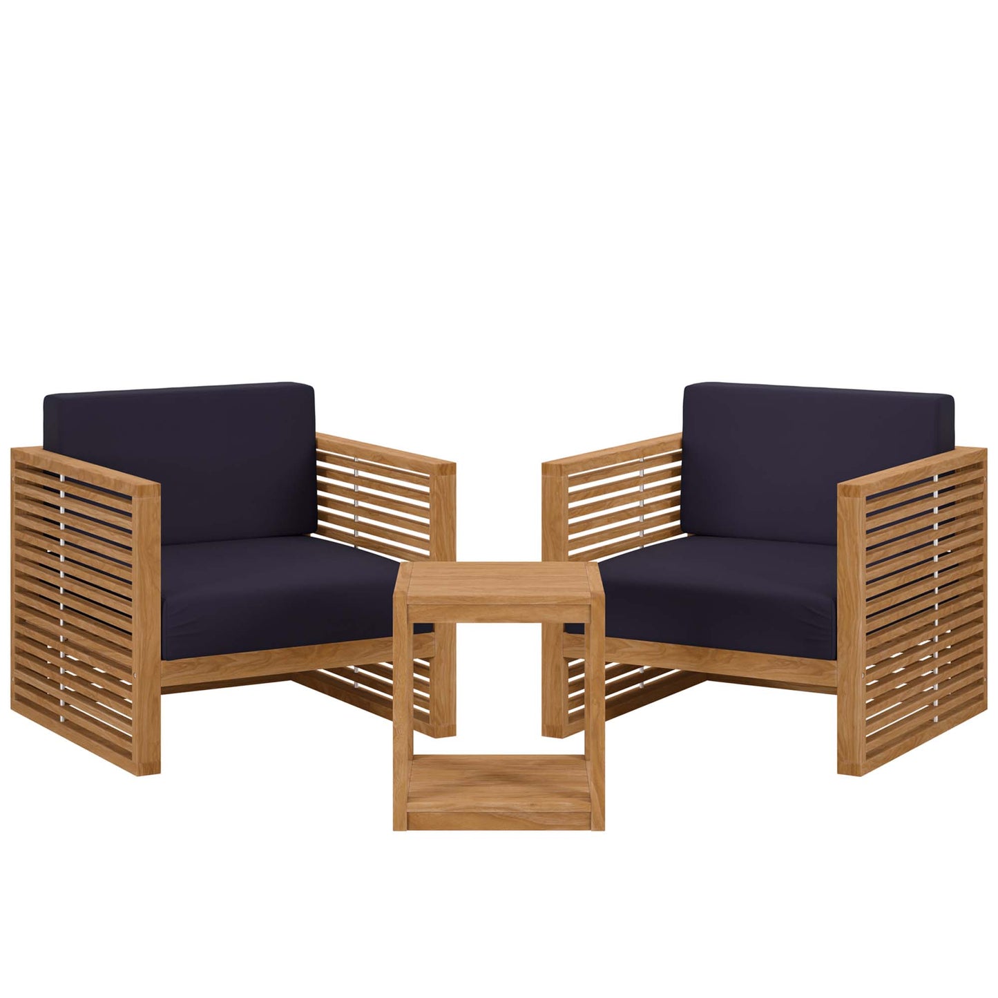 Carlsbad 3-Piece Teak Wood Outdoor Patio Set by Furniture For America