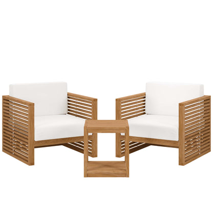 Carlsbad 3-Piece Teak Wood Outdoor Patio Set by Furniture For America