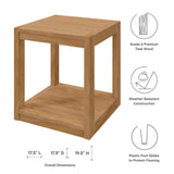 Avery 3-Piece Teak Wood Outdoor Patio Set in Natural White
