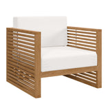 Avery 3-Piece Teak Wood Outdoor Patio Set in Natural White
