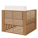 Avery 3-Piece Teak Wood Outdoor Patio Set in Natural White