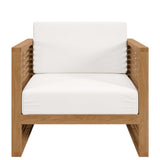 Avery 3-Piece Teak Wood Outdoor Patio Set in Natural White