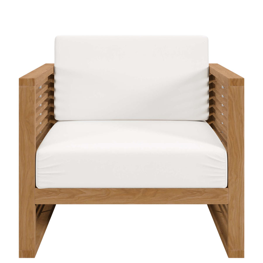 Avery 3-Piece Teak Wood Outdoor Patio Set in Natural White