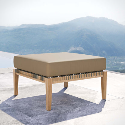 Clearwater Outdoor Patio Teak Wood Ottoman by Furniture For America