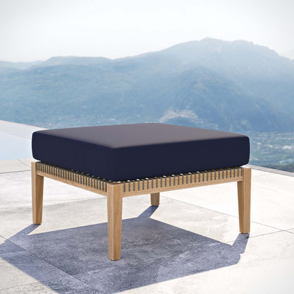 Clearwater Outdoor Patio Teak Wood Ottoman by Furniture For America