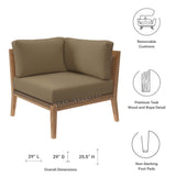 Vesper Outdoor Patio Teak Wood Corner Chair in Gray Light Brown