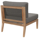 Vesper Outdoor Patio Teak Wood Armless Chair in Gray Graphite