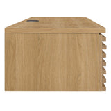 Vera Wall Mount Wood Office Desk in Oak