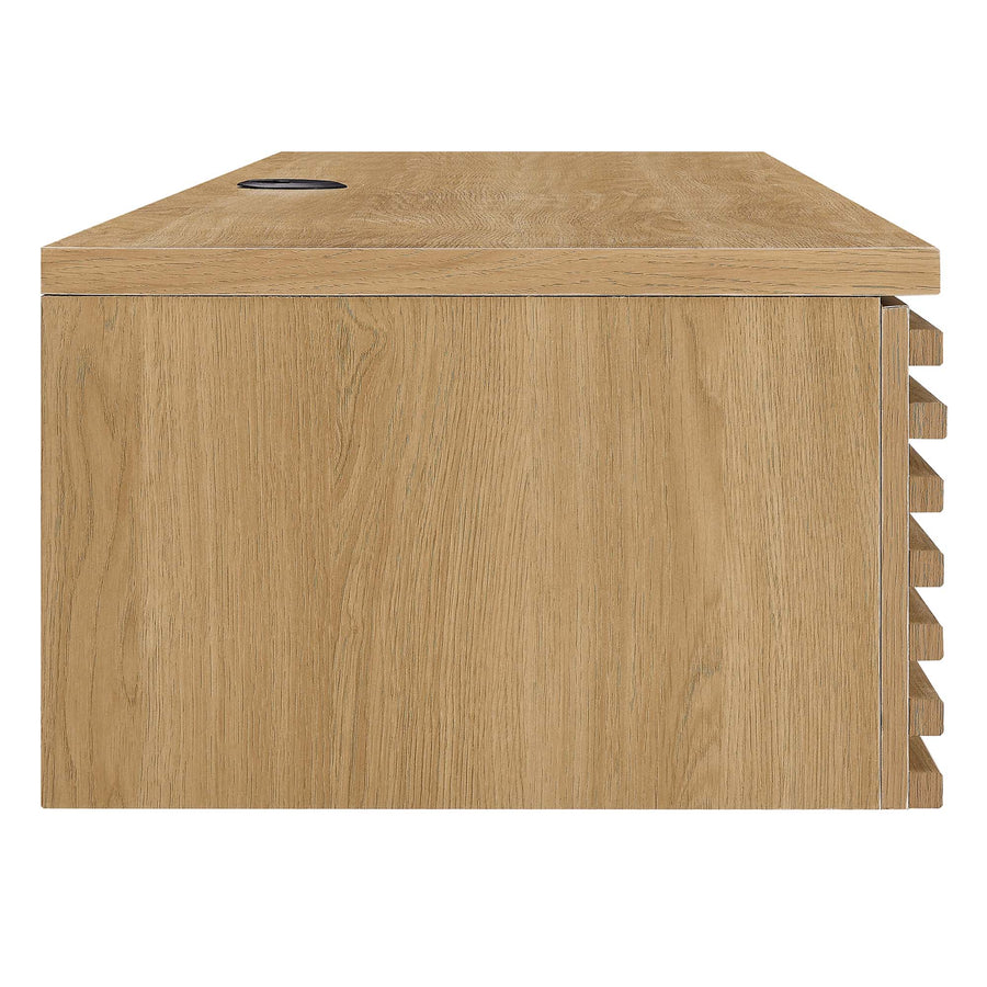 Vera Wall Mount Wood Office Desk in Oak
