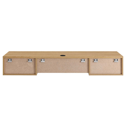 Render Wall Mount Wood Office Desk in Oak