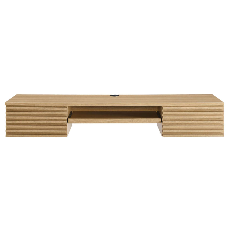 Vera Wall Mount Wood Office Desk in Oak