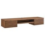 Vera Wall Mount Wood Office Desk in Walnut